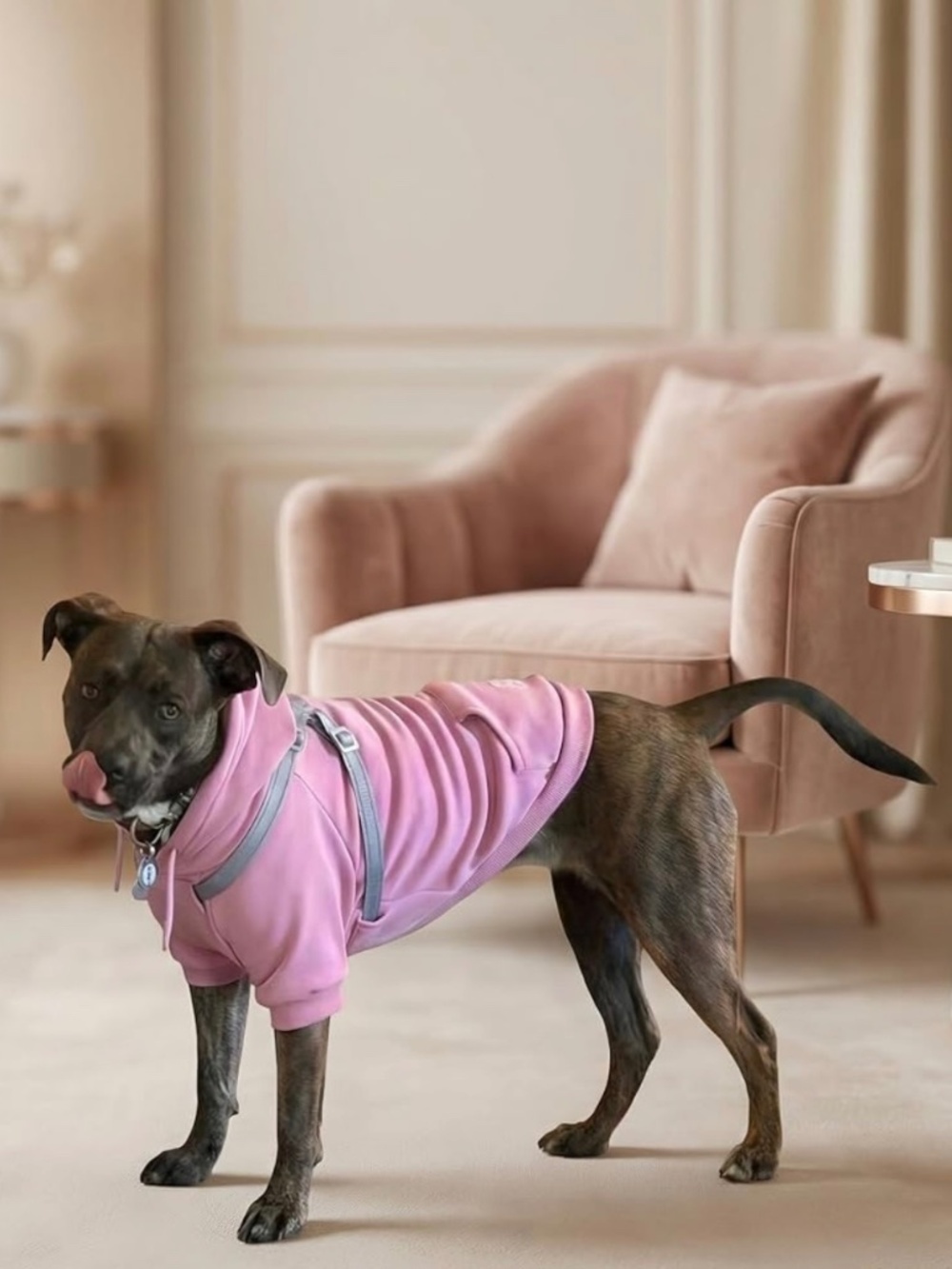 FURMATE Pink Dog Hoodie w/ Harness 2XL 🐶💗